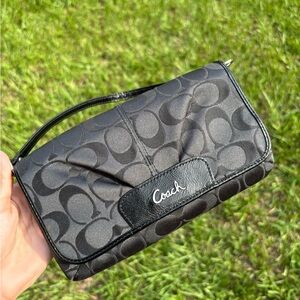 Coach Black Signature Wristlet